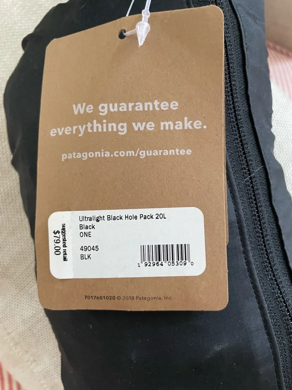 Patagonia Black Ultralight Packable 20L Backpack